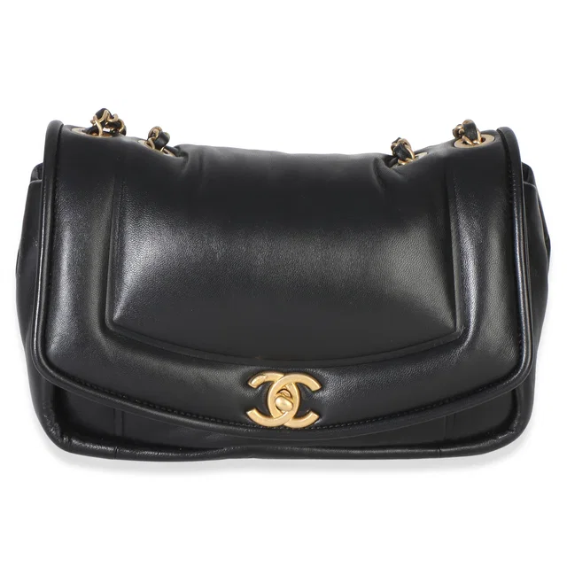 Chanel Black Lambskin Medium Simply Flap Bag in Black Lambskin from myGemma