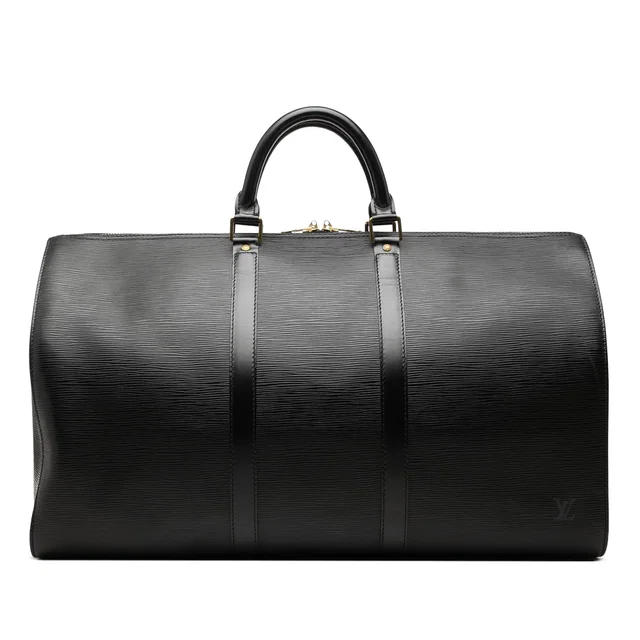 Black Louis Vuitton Epi Keepall 50 Travel Bag in Black Leather from Designer Revival