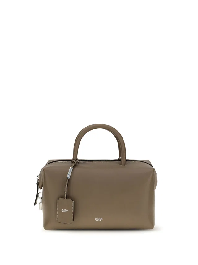 Max Mara Holdall Top Handle Bag — Beige Calf Leather Bos Taurus in Beige Calfskin from HEWI