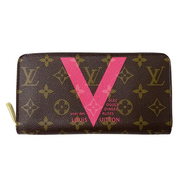 Louis Vuitton Wallet Monogram Zippy Grenade Brown Pink Zip Around in Brown Coated canvas from The Reluxe