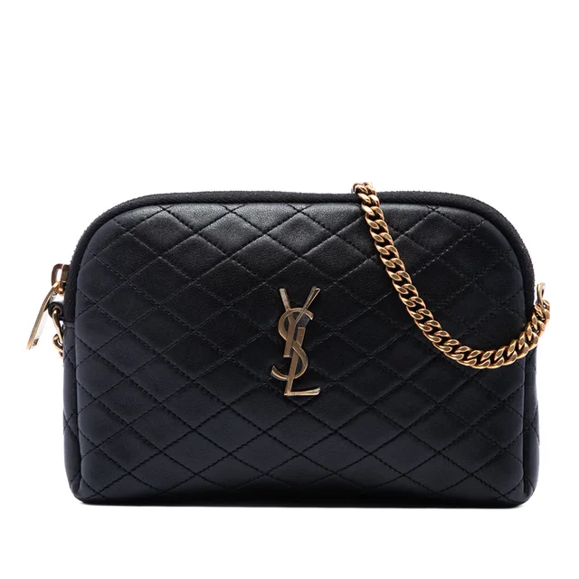 Black Saint Laurent Mini Quilted Lambskin Gaby Zippered Pouch Crossbody Bag in Black Lambskin from Designer Revival, photo 1 of 1