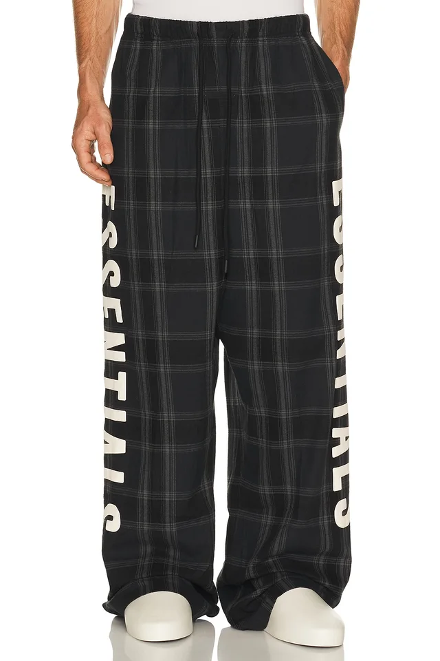 Fear of God ESSENTIALS Lounge Pant in Vintage Black Plaid, photo 2 of 7 from REVOLVE (Canada)