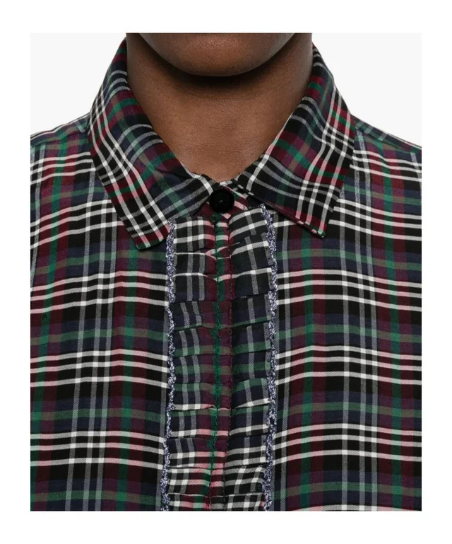 Forte Forte ruffled-trim tartan-print shirt, photo 5 of 5 from SENSER