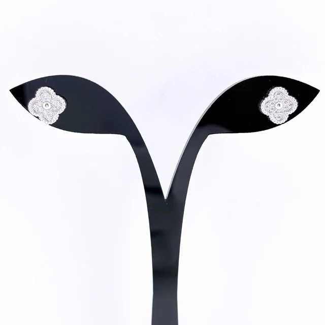 Van Cleef & Arpels Sweet Alhambra Diamond Pave Earrings from The Reluxe