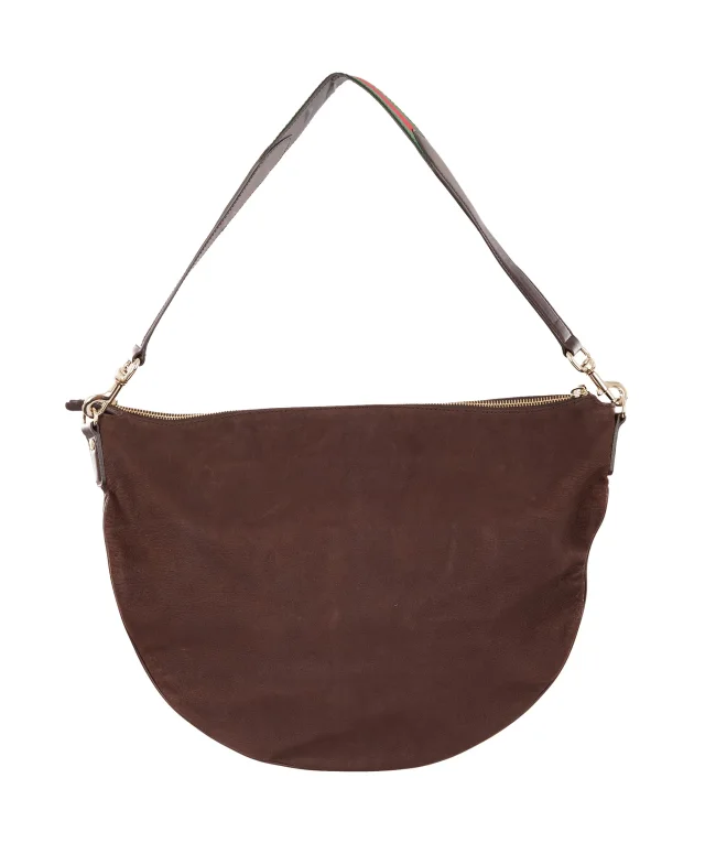 Gucci Large Brown Suede Attache Shoulder Bag in Brown Suede from Luxury Promise, photo 2 of 13