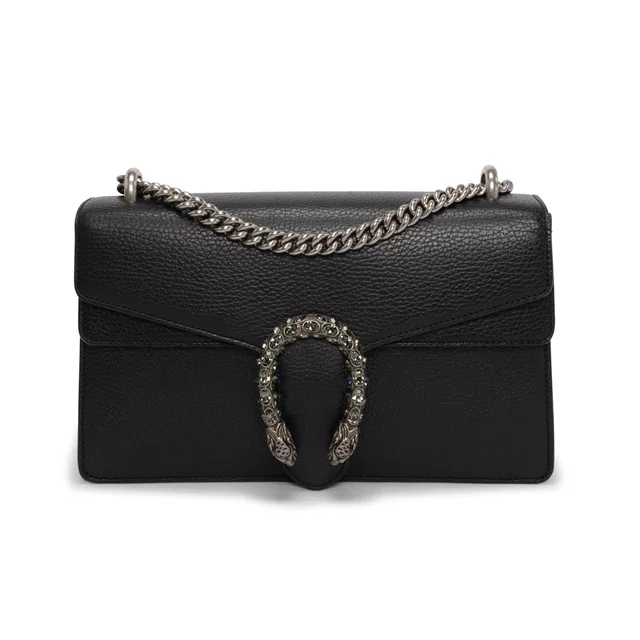 Gucci Grained Calfskin Dionysus Small Shoulder Bag from Blue Spinach