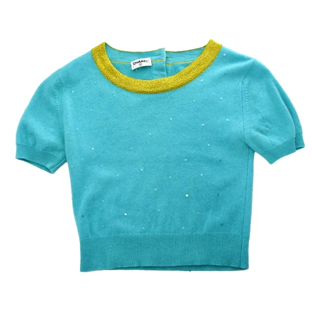 Chanel Sweater Light Blue in Blue from AMORE Vintage Tokyo