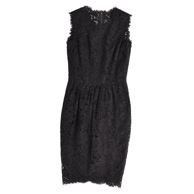Dolce & Gabbana Dress Sleeveless All Lace Black M in Black from The Reluxe
