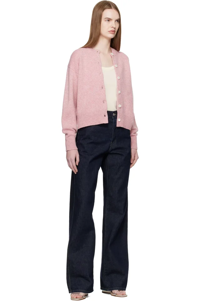 &Daughter Pink Ada Crewneck Cardigan, photo 4 of 4 from SSENSE