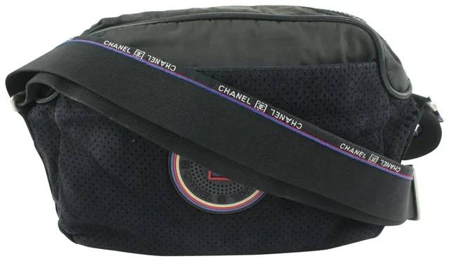 Chanel CC Logo Perforated Sports Messenger Bag in Canvas from Bagriculture