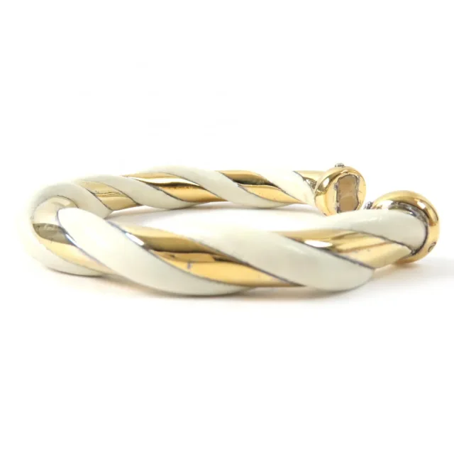 Hermès Twist SV925 Leather Bangle in Clear 925Silver from LuxUness, photo 2 of 9