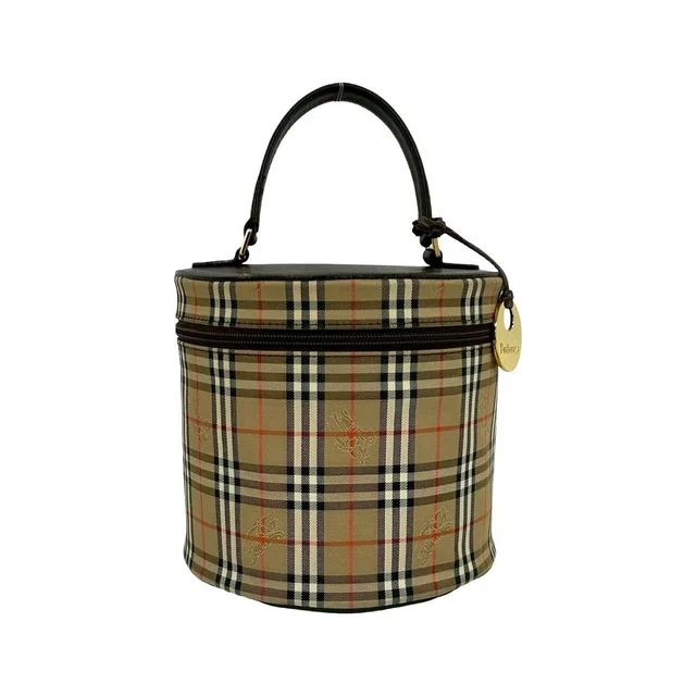 Burberry Leather Canvas Handbag in Beige Canvas from LuxUness