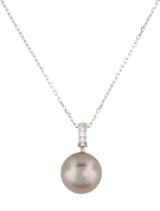 Mikimoto 18K Pearl & Diamond Pendant Necklace, 20" in multicolor from The RealReal