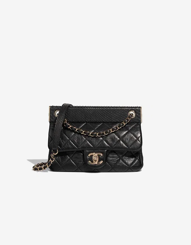 Chanel Timeless Small Aged Calf / Python Black in Black Python from SACLÀB