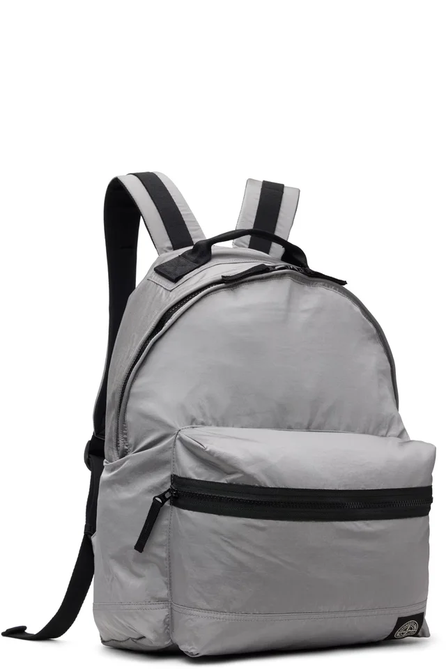 Stone Island Gray 9200010 Coated Nylon Metal ECONYL Backpack, photo 2 of 2 from SSENSE