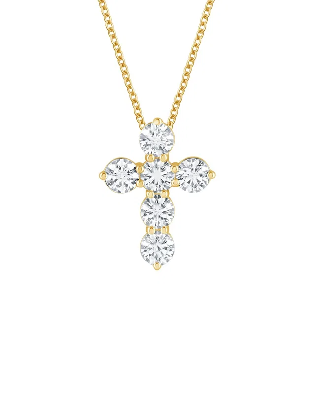 Lab Grown Diamonds 14K Gold 2.00 ct. tw. Lab-Grown Diamond Cross Pendant, image 1 of 1 from Gilt