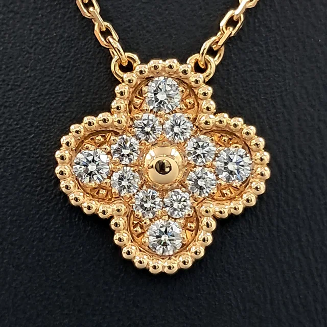Van Cleef & Arpels Diamond Vintage Alhambra Necklace from GUGUS