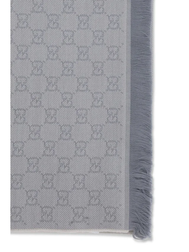 Gucci Gg-Embroidered Wool Scarf — Gray (ovis Aries) Scarfs in Grey Wool from HEWI, photo 3 of 3