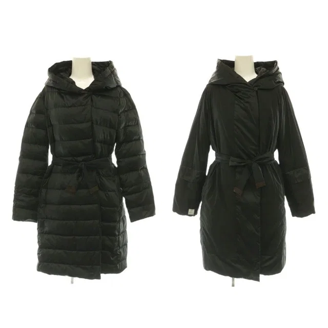 Max Mara S Reversible Down Coat Long Outer Black 36 in Black Nylon from The Reluxe