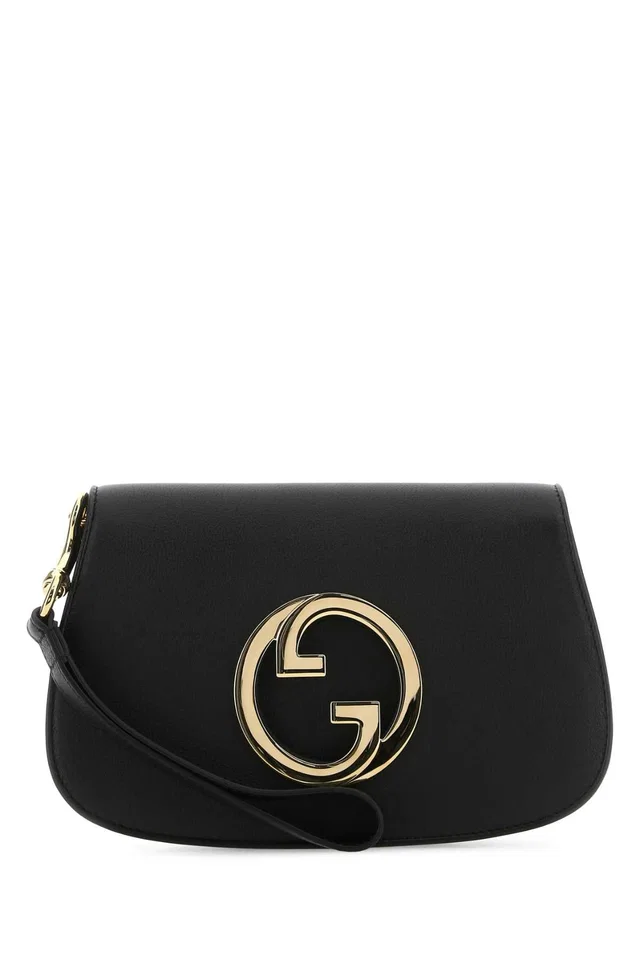 Gucci Interlocking Gg Logo Clutch — Black in Black Leather from HEWI