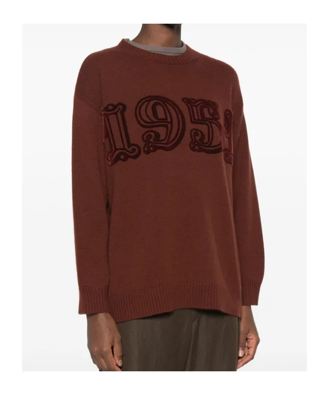 Max Mara logo-appliqué crew-neck sweater, photo 3 of 5 from SENSER