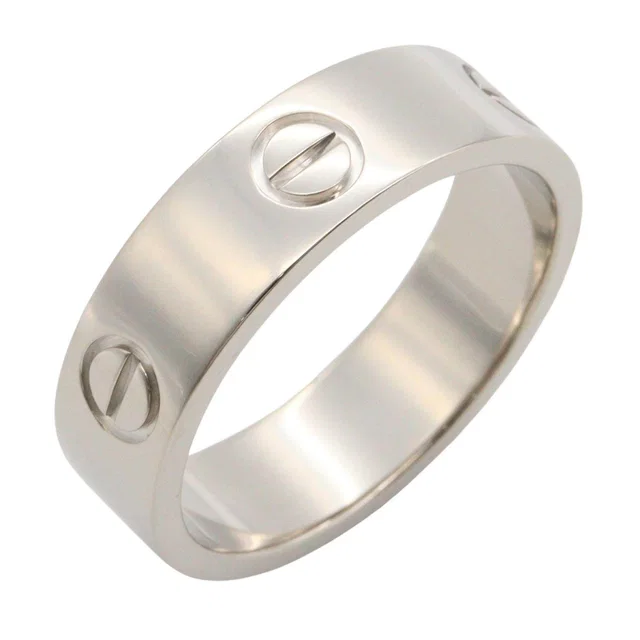 Cartier Love Au750 White Gold Ring Size 16.5 in White from LuxUness