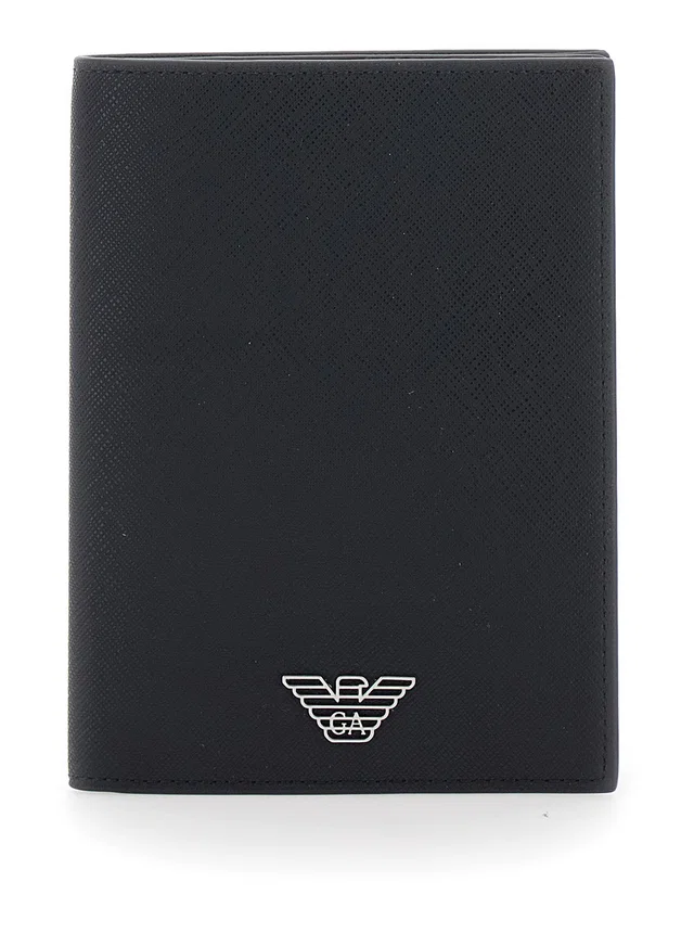 Giorgio Armani Tech Fabric Polyurethane Card Case — Black Cases in Black from HEWI