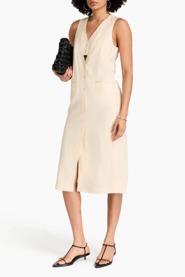3.1 Phillip Lim Grain de Poudre Wool-Blend Midi Dress, photo 2 of 4 from THE OUTNET