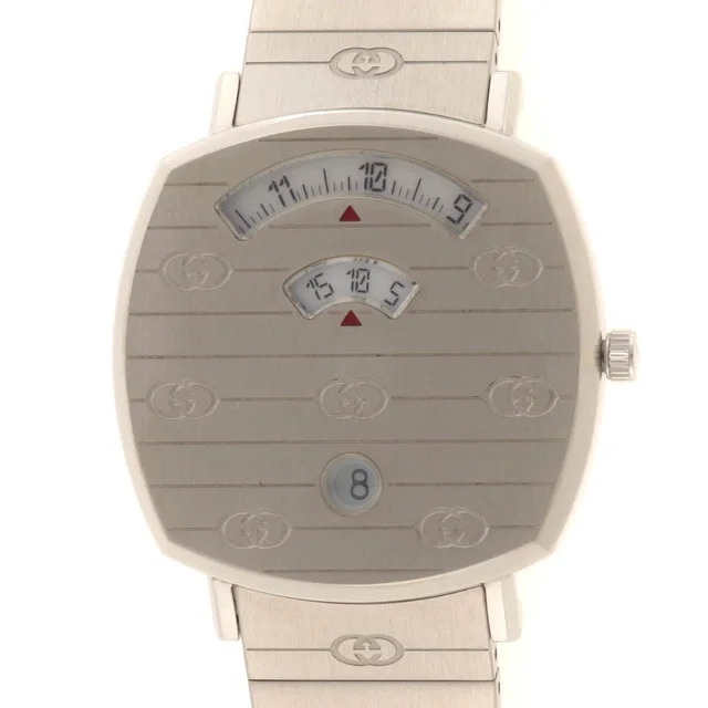 Gucci Grip 157.4 Watch Stainless Steel White Silver in White from The Reluxe