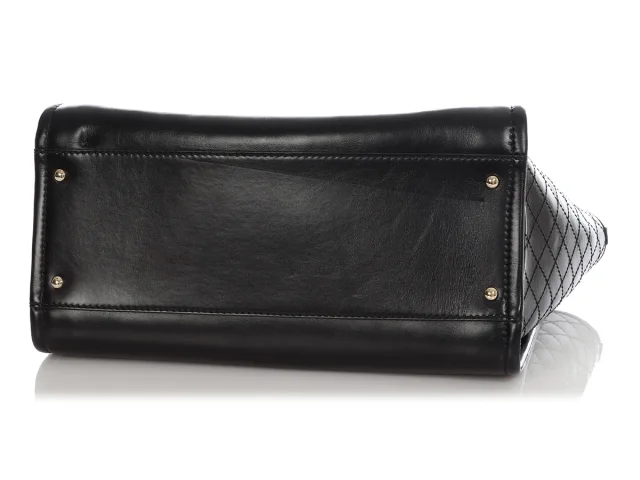 Chanel Large Black Leather Calfskin and Tweed Deauville Tote in Black Calfskin from Ann's Fabulous Finds, photo 7 of 10