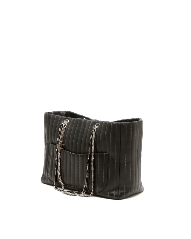 Chanel Large Vertical Quilted Mademoiselle Tote Bag in Leather from A Retro Tale, photo 2 of 8