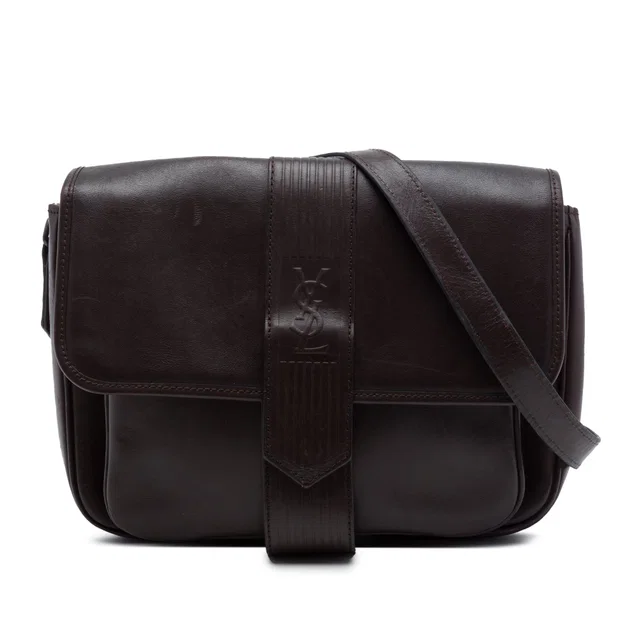 Brown Saint Laurent Leather Crossbody in Brown Leather from Designer Revival