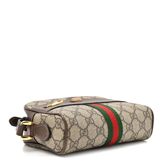 Gucci GG Supreme Monogram Web Mini Ophidia Shoulder Bag Brown in Brown Coated canvas from FASHIONPHILE, photo 4 of 11