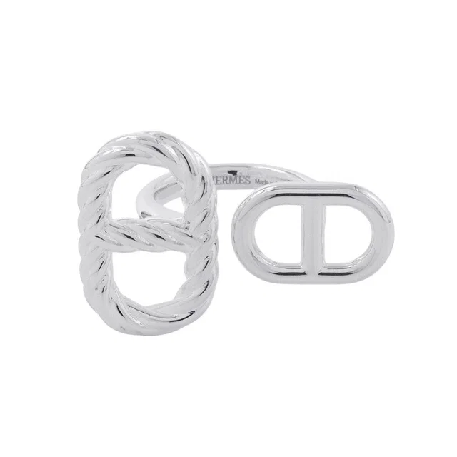 Hermès Chaine d'Ancre Area II Torsade Ring Size 51/#11 SV925 from GALLERY RARE