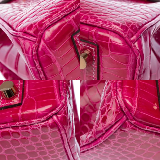 Sac Hermes Birkin 25 En Cuirs Exotiques Rose - 103600 Mexico Handbag in Pink Crocodile from HEWI, photo 8 of 8