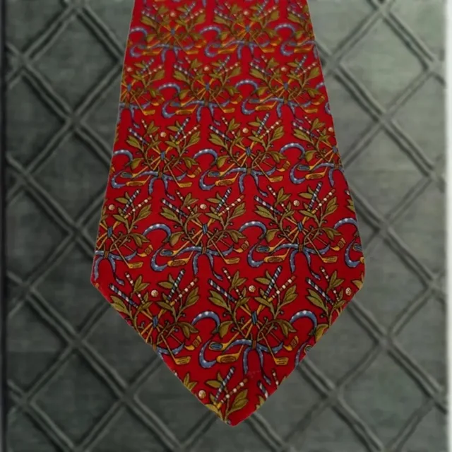 Ferragamo Tie Red Silk Printed Made In Italy 56" Mens in red Silk from Grailed