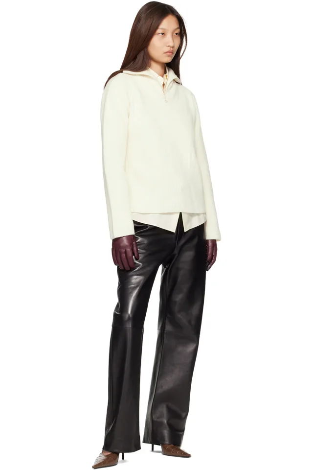 MACKAGE Off-White Gladys Knit Half-Zip Pullover Sweater, photo 4 of 4 from SSENSE