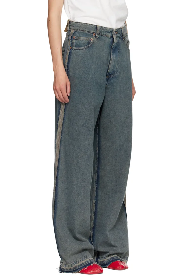 MM6 Maison Margiela Blue 5-Pocket Jeans, photo 2 of 4 from SSENSE