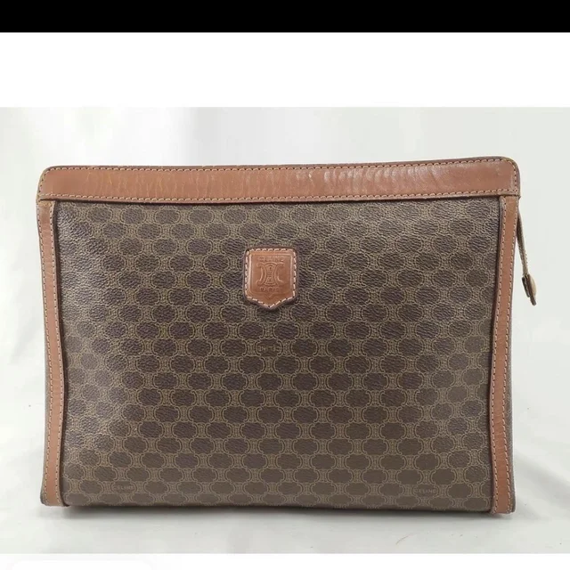 Celine Women's Clutch bags - Brown in brown|red from Depop, photo 1 of 1