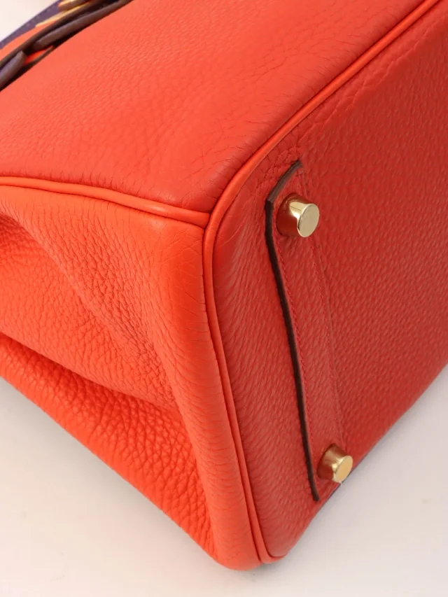 Hermès 2012 Made Birkin 30 Rouge Vif/Rouge Pivoine/Ultraviolet in Red Togo leather from VINTAGE QOO TOKYO, photo 9 of 12