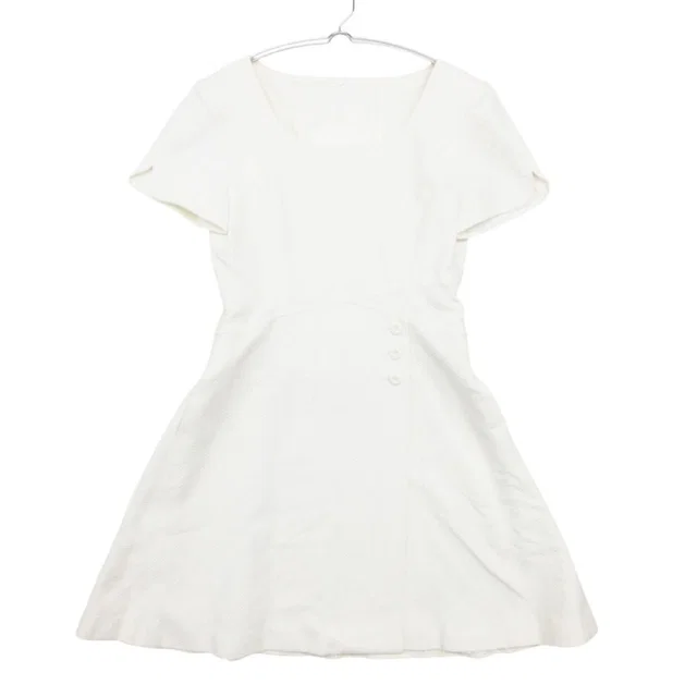 Dior Dress Waffle Fabric Pique Weave Short Sleeve Mini 100% Cotton White in White from The Reluxe