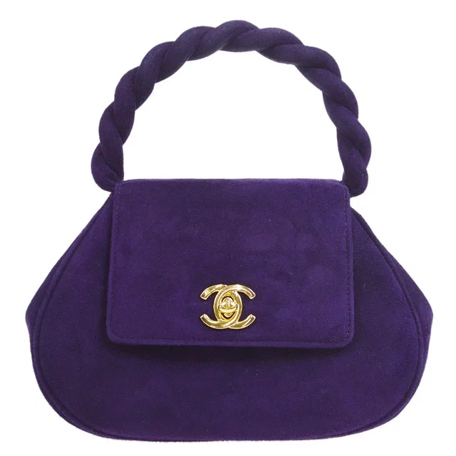 Chanel 1996-1997 Handbag Purple Suede in Purple Suede from AMORE Vintage Tokyo