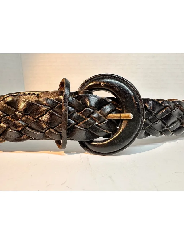 Omega Vintage Braided Black Leather Belt in black Leather from Poshmark