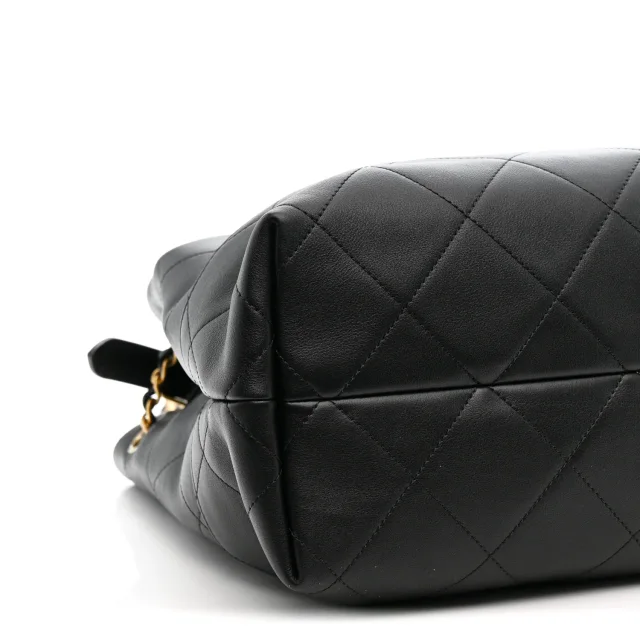 Chanel Stitched Large Shopping Bag Black in Black Calfskin from FASHIONPHILE, photo 9 of 11