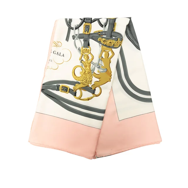 White Hermès Brides de Gala Silk Scarf 90 Scarves in White Silk from Designer Revival