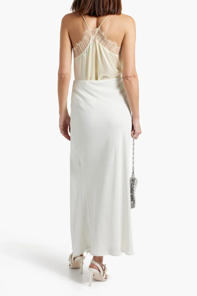 Iro Hagat Ruched Crepe Maxi Skirt in Off White, photo 3 of 4 from THE OUTNET