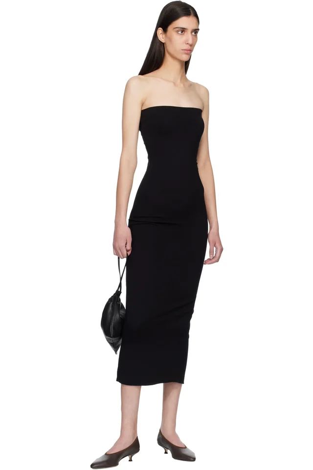 LESET Black Rio Bandeau Midi Dress, photo 4 of 4 from SSENSE