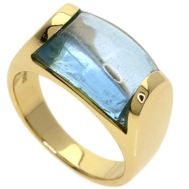 Bvlgari Tronchette Blue Topaz Ring 18K Yellow Gold in Blue from The Reluxe