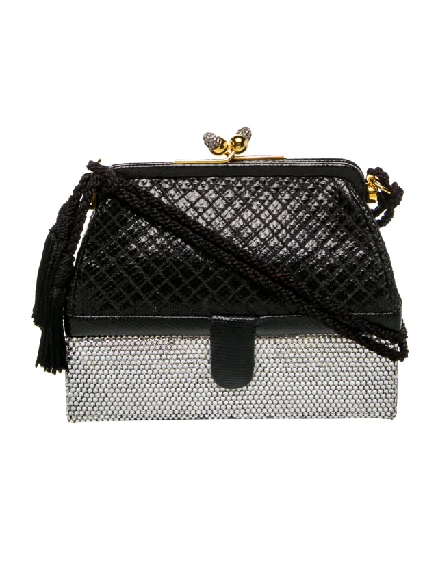 Judith Leiber Lizard Minaudière Vintage in black Lizard from The RealReal