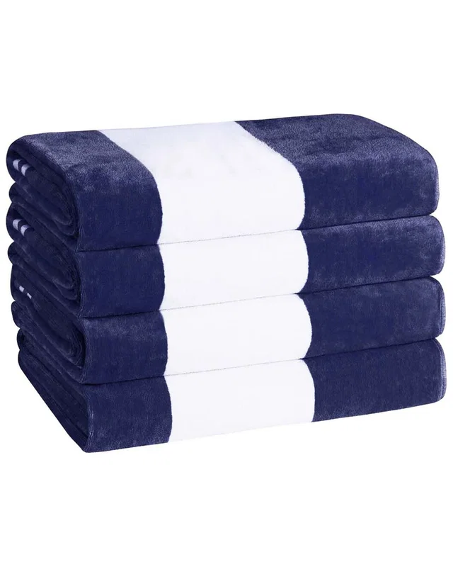 Superior Set of 4 Cabana Stripe Oversized Cotton Beach Towels, image 1 of 1 from Rue La La